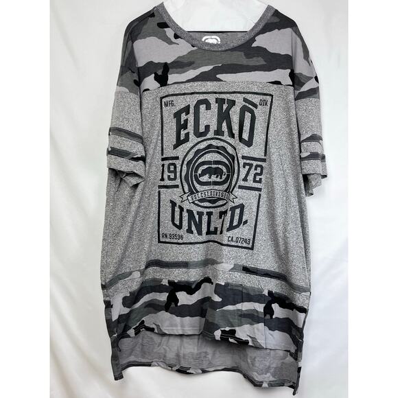 NWT Ecko Unltd. Mens 2XL Gray Camo Print Short Sleeve Casual Grunge  T-Shirt - Picture 1 of 8